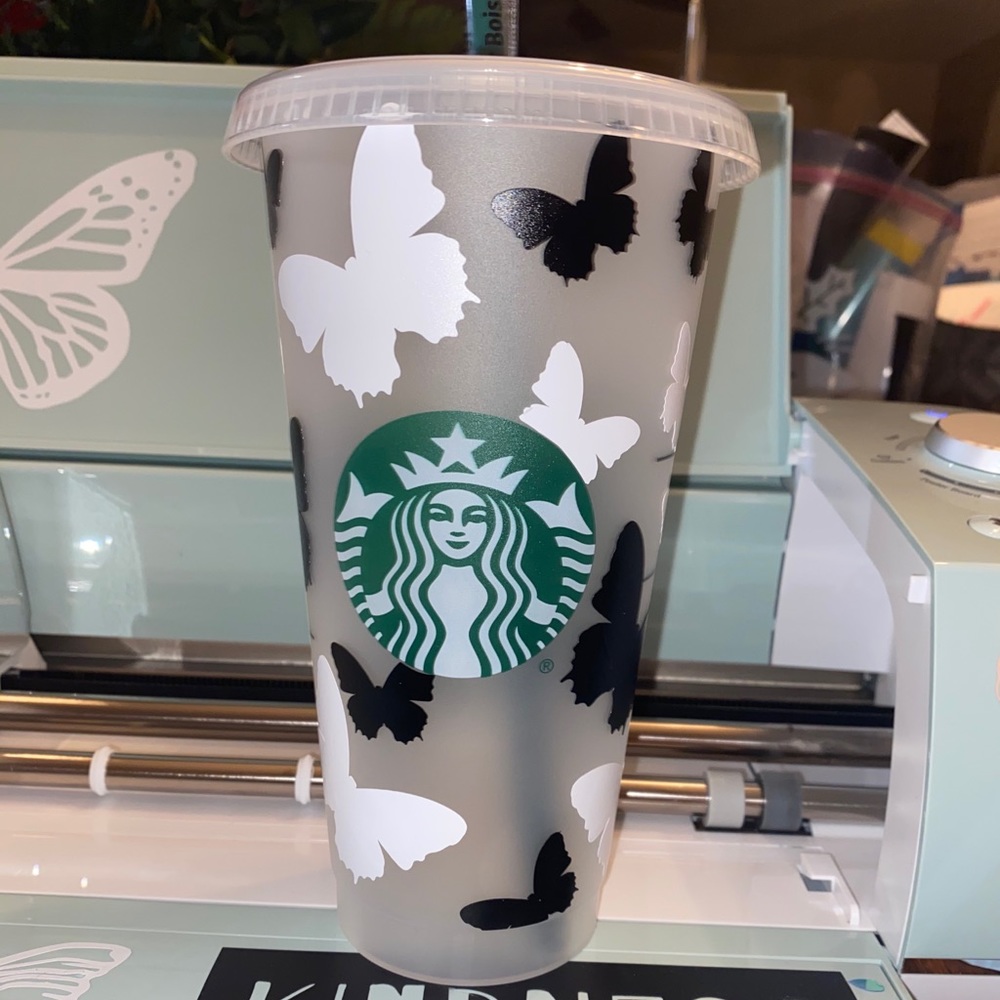 butterfly vinyl starbucks cup